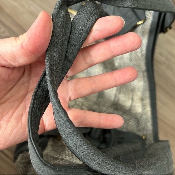 Braciano Gray Cream SnakeSkin Tote Shoulder Bag - Picture 2 of 16